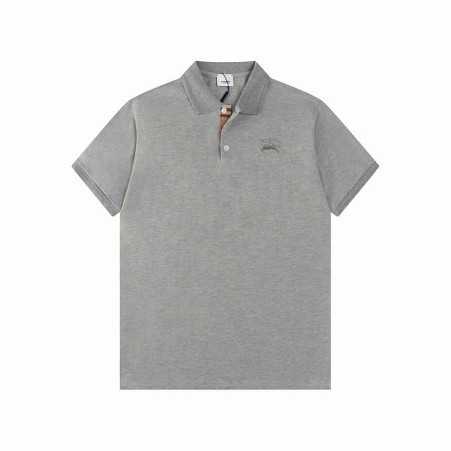 Bbr Barboli 25Ss new classic plaid placket warhorse embroidery Polo 230g double