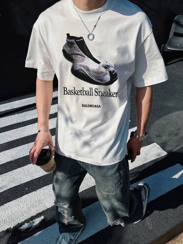 Balenciag* Parisian 25S new daddy T-shirt. Unisex! The Os version is really char