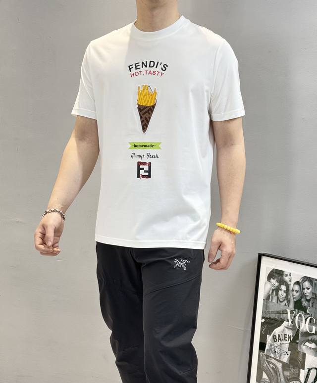 Fend* Fend 25S new mercerized cotton T-shirt. Original order recommendation! Hea