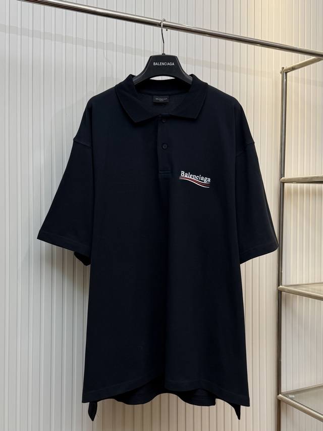 Bal Paris 25Ss Wave Coke Embroidery Polo Neck Short Sleeve T-Shirt Size: Xs SM