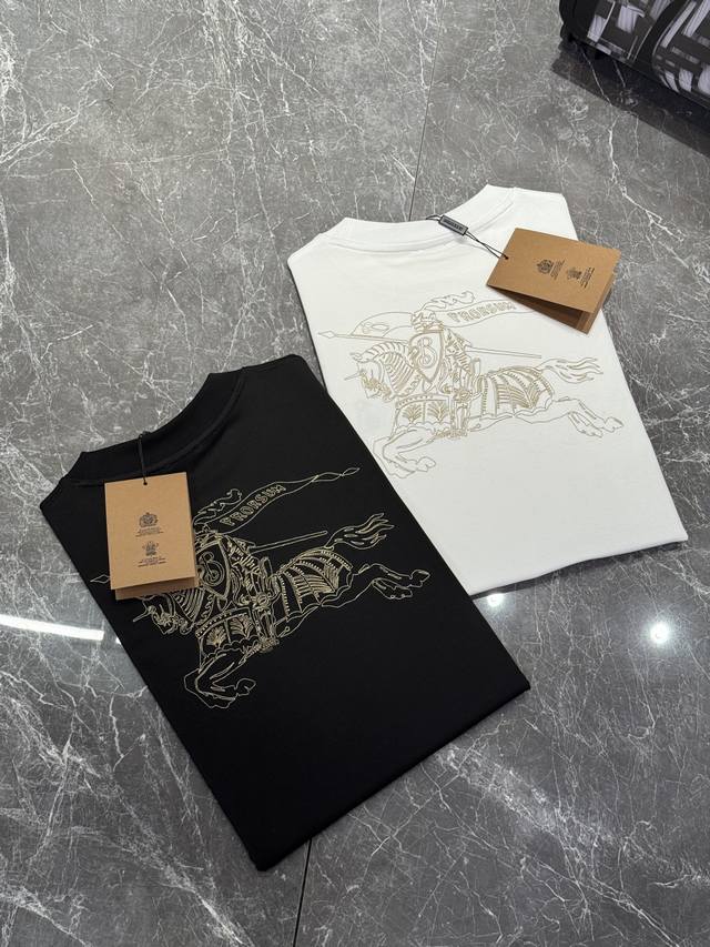 Bbr 25Ss Spring and Summer T-shirt New Arrival! Warhorse Gold Thread Design Cust