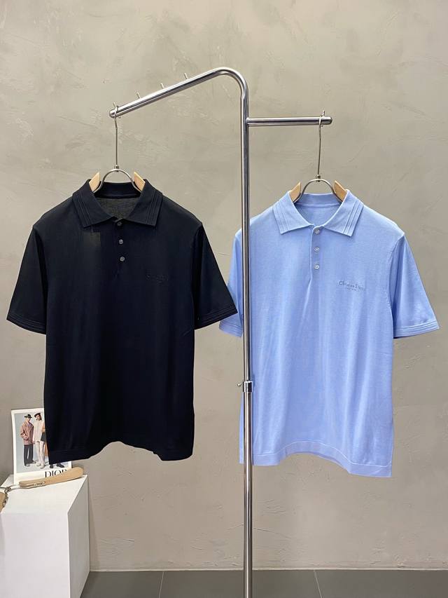 Dior exclusive supply of new original men's casual knitted short sleeves, high-e