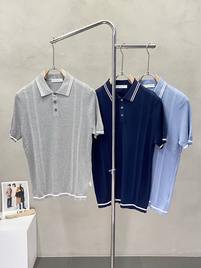 Dior exclusive new original men's casual knitted short-sleeved high-end customiz
