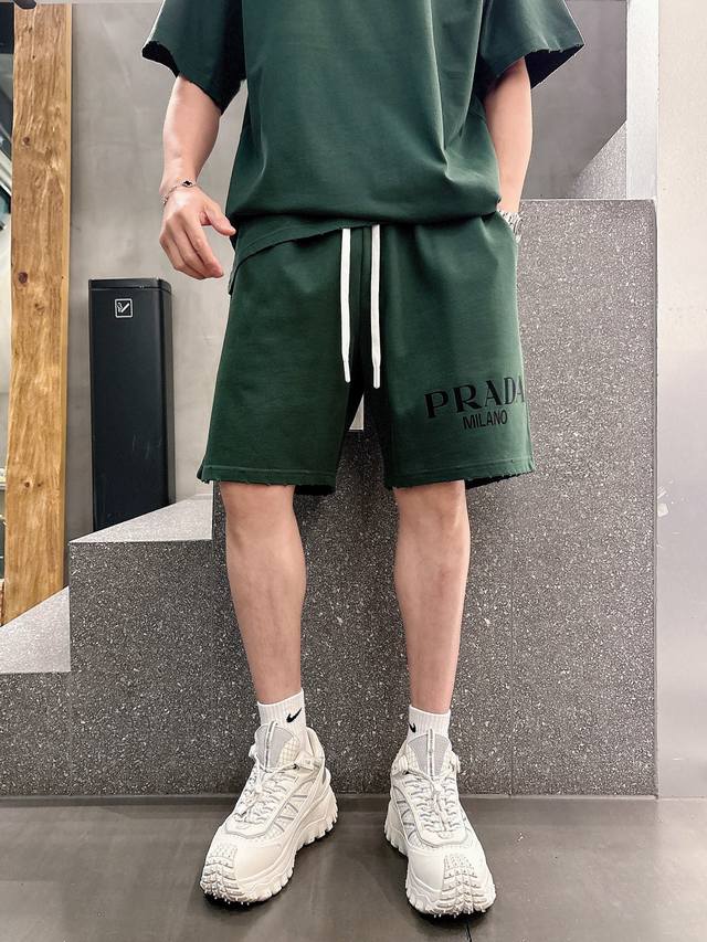 18 promotional models give 20 more Prada 2025 shorts new process washed cut worn