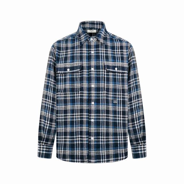 Celine Arc de Triomphe short jacket Customized 1:1 Cotton yarn-dyed brushed plai