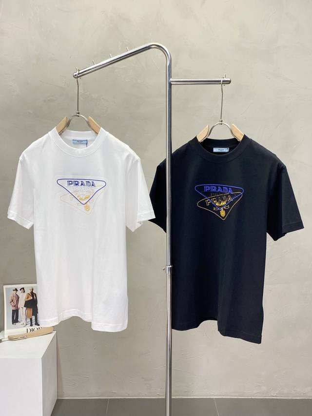 Prada exclusive supply of new original men's casual short-sleeved high-end custo