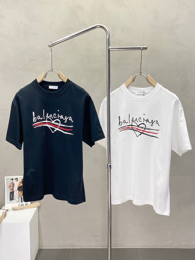 Balenciga exclusive supply of new original men's casual short-sleeved high-end c