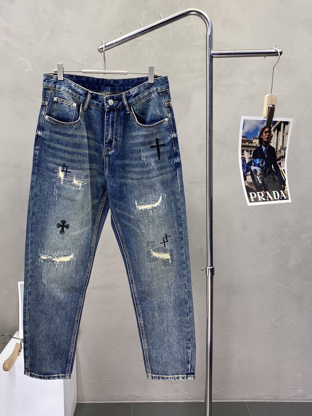 Chrome Hearts exclusive new high-end jeans! Custom-made fabrics are breathable a