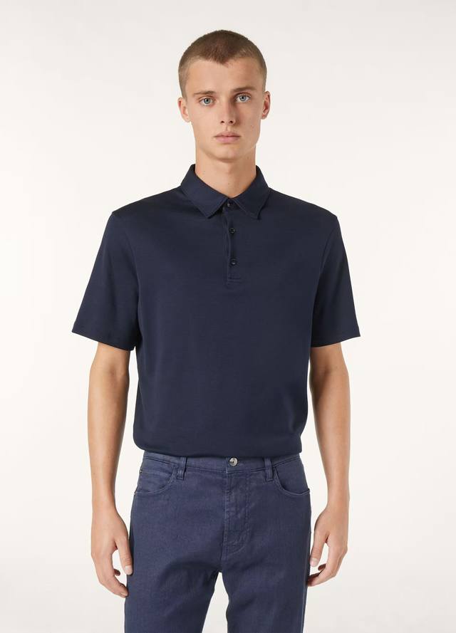 Lp Loyo Piana new men's casual Polo short-sleeved T-shirt, mulberry silk + cotto