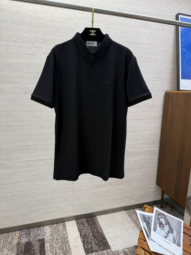 Ferr25S Spring/Summer Men's Polo. The iconic logo on the chest makes the overall