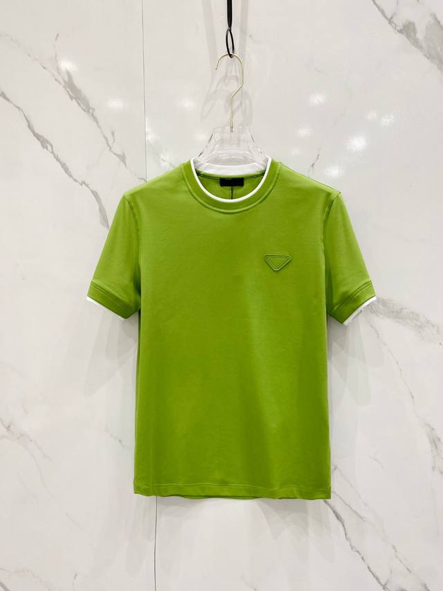 Prada 2025 Spring and Summer New Release Counter Latest Short Sleeve Round Neck