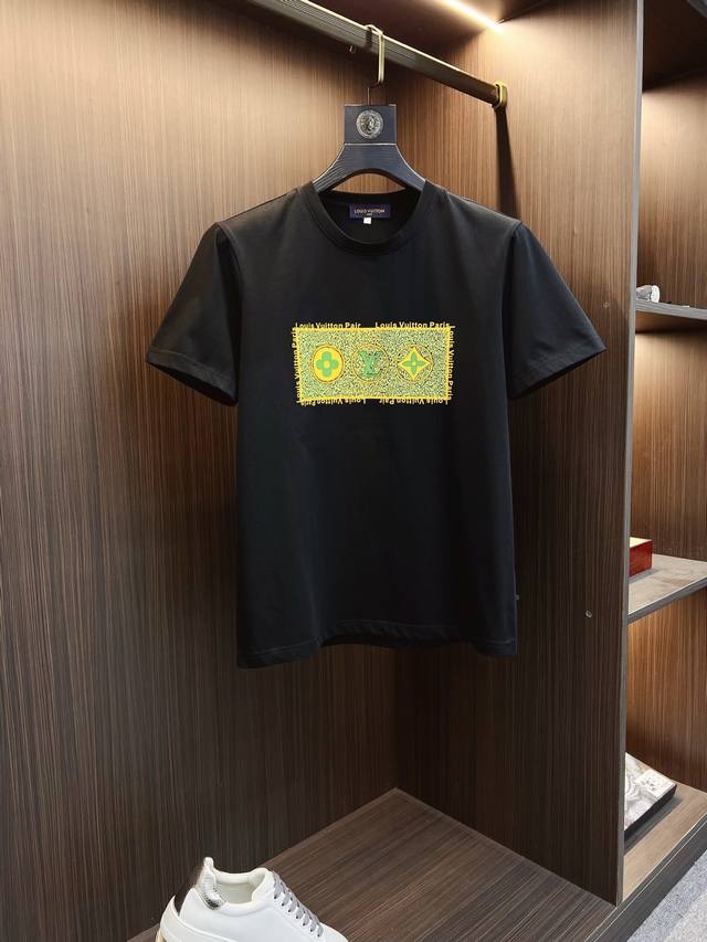 Lv 2025Ss Spring and Summer High Quality Mercerized Cotton Short Sleeve T-shirt
