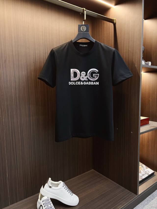 D&G 2025Ss Spring and Summer High Quality Mercerized Cotton Short Sleeve T-shirt