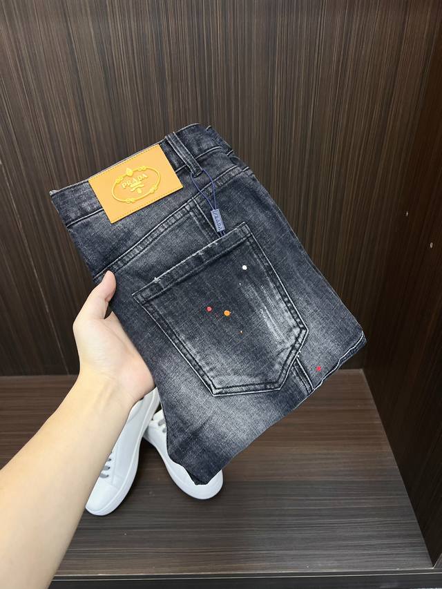 Prada 2025Ss summer new original high-end hot-selling denim shorts super customi
