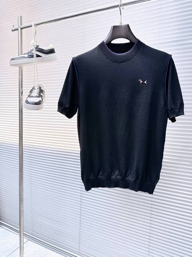 Tb Thom Browne 25Ss new knitted short sleeves, super classic design, simple with