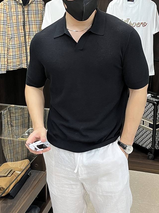 Zegna 25Ss new hollow polo shirt is made of premium cotton fabric, elegant and t
