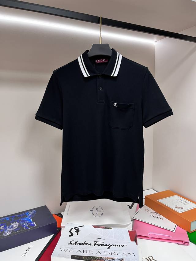 Mainly promote Gucci 2025 new double G embroidered Polo shirt. The Gucci series