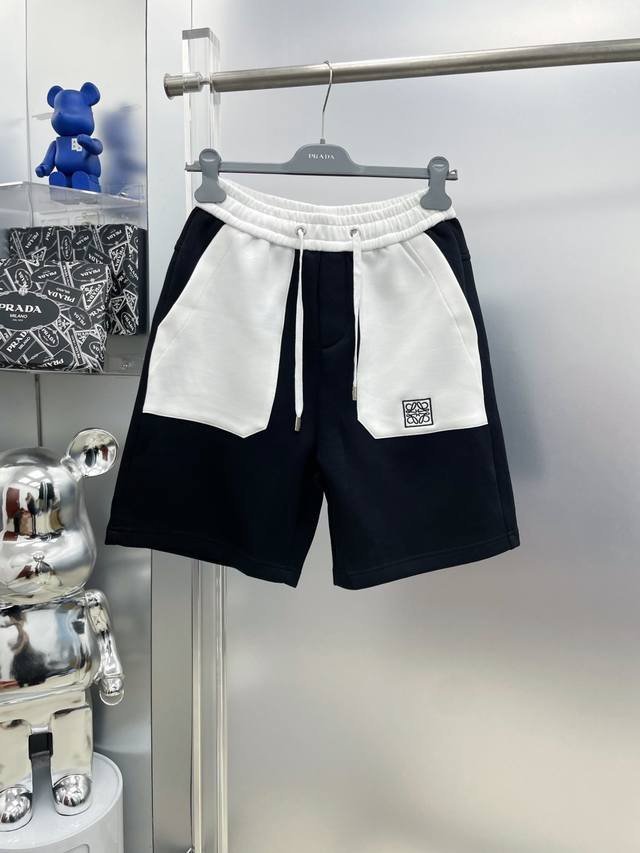 Loewe 2025Ss spring and summer patchwork embroidered letter casual shorts Rr Ver