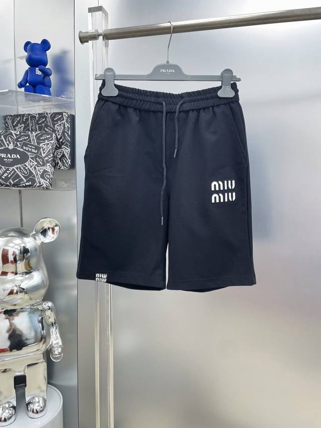 Miu Miu 2025Ss Spring/Summer Lettered Casual Shorts Rr Very comfortable to wear