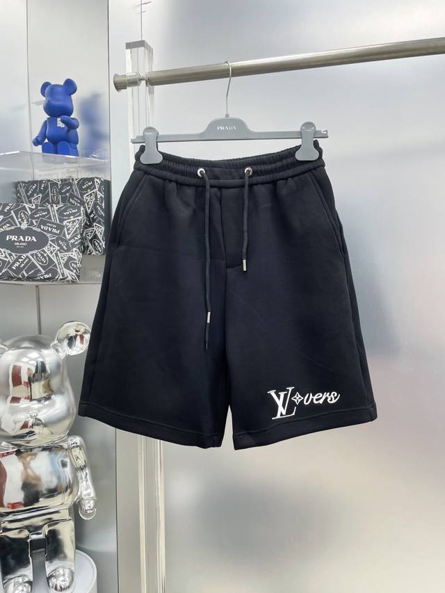 Lv Louis 2025Ss Spring and Summer Embroidered Logo Letters Casual Shorts Rr Very