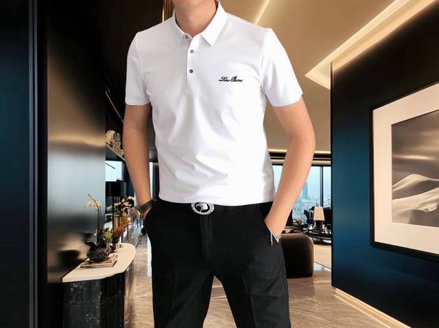 Lp Loyo Pianya 2025 Spring and Summer New Original Men's Lapel Short-sleeved Pol