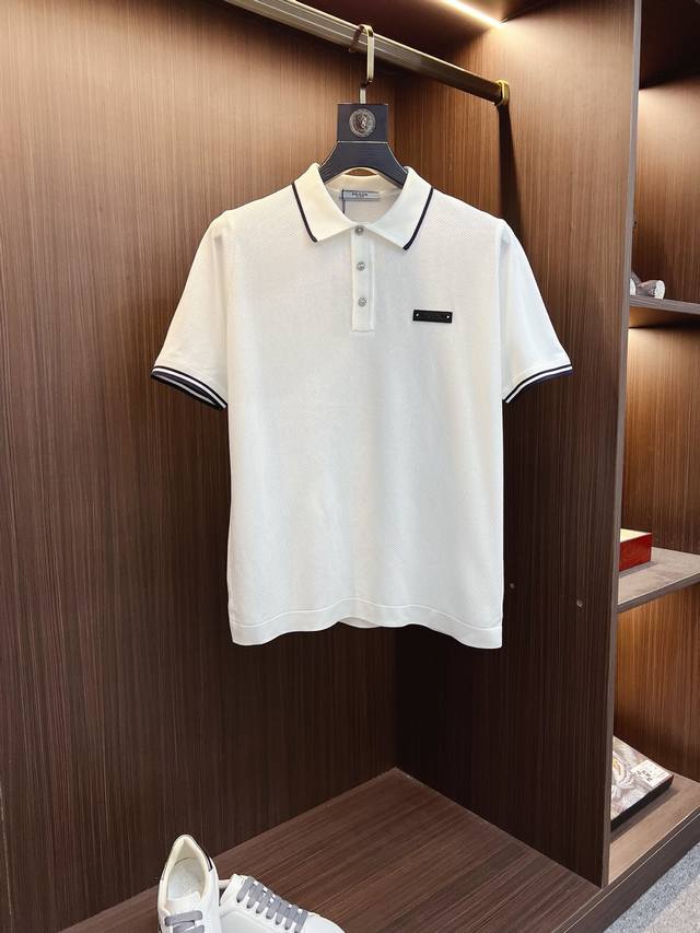 Prada 2025 Spring and Summer new men's lapel Polo shirt short sleeve series ship