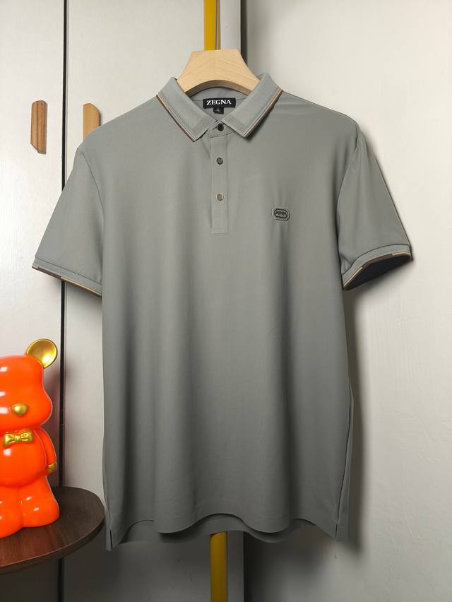 Zegna 2025Ss Spring new counter fashion hot lapel T-shirt, casual and fashionabl