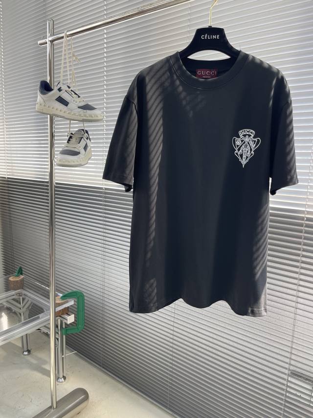Gucc Porter Logo Short Sleeve T-shirt Customized 280g cotton fabric, soft and co
