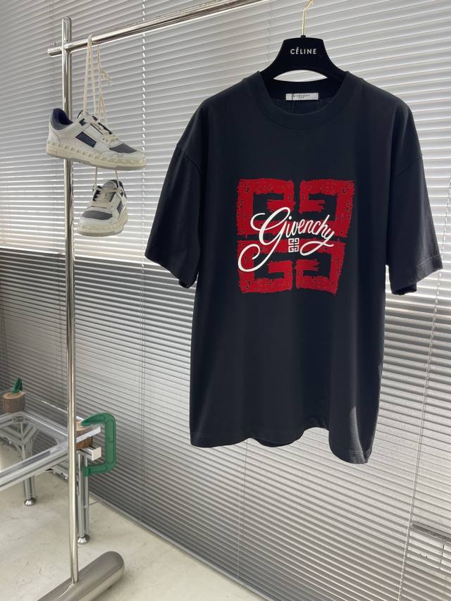 Gvc 2025 new graffiti T-shirt Classic flocking 4G shape makes people feel the ch