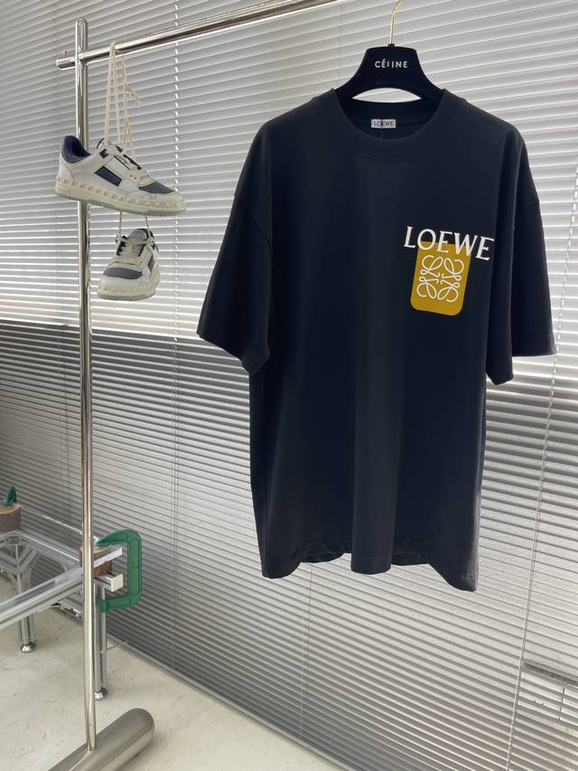 Loew new fake pocket T-shirt Flocked fake pocket Silicone letters match more adv