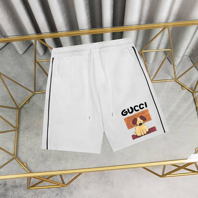 Gucci printed cotton shorts, sweatpants and shorts 1:1 matching fabric 390g terr