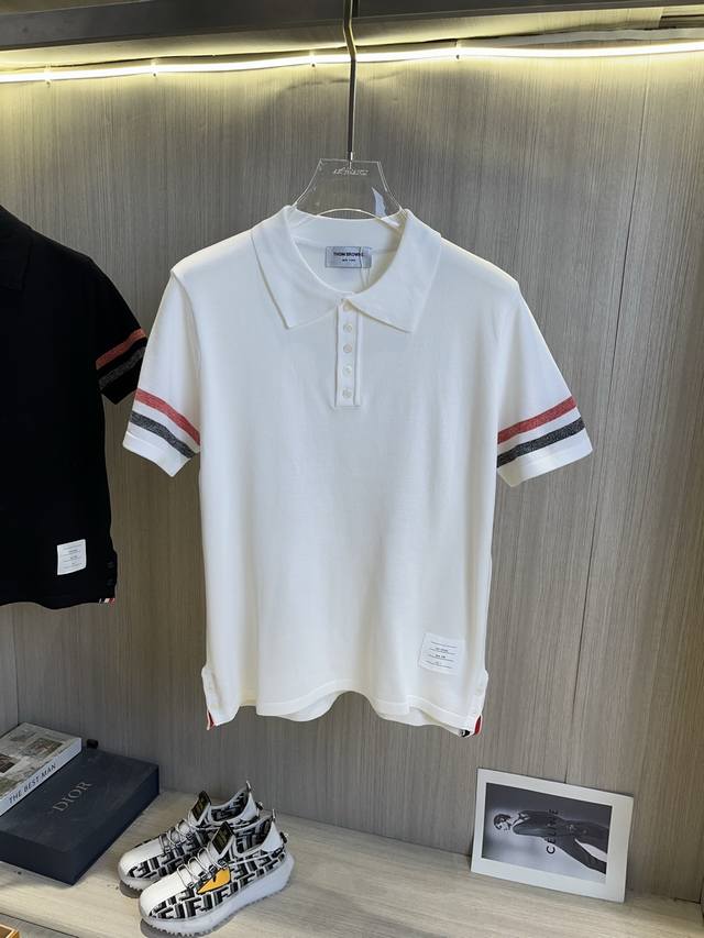 Tb Thom Browne Thom Browne colorblock knitted Polo shirt Upgraded, inspired by t