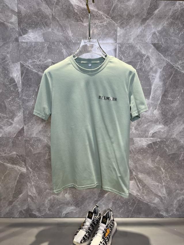 Balmain's latest 2025 spring and summer fashion round neck short-sleeved T-shirt