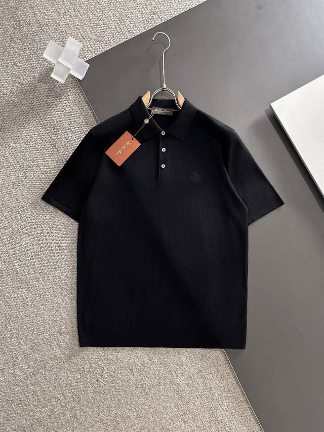 Lp Loyo Pia 2025 high-end Tencel Polo short-sleeved sweater solid color simple c