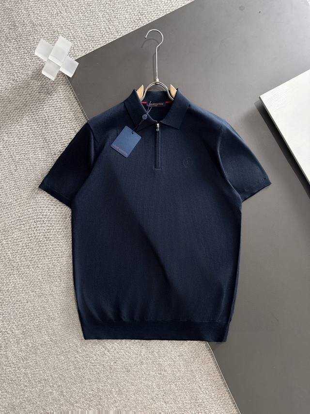 Lv Louis Vuitton top Polo imported private goods, high-end Tencel Polo short-sle