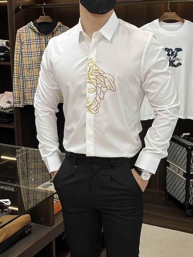 Mainly promote Versace's latest men's must-have long-sleeved shirt, 100% natural