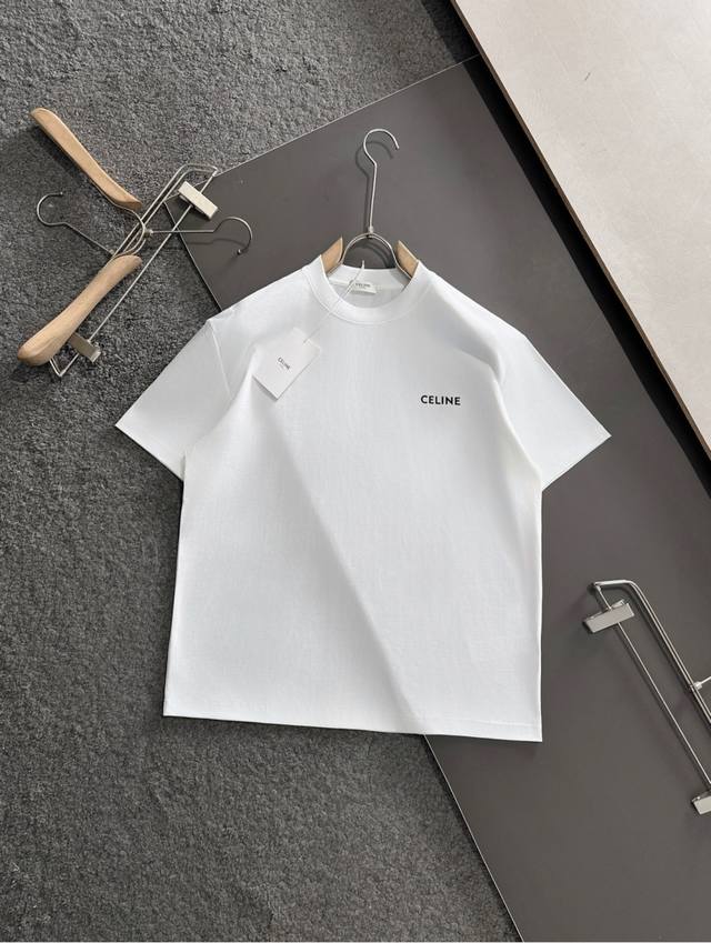 Cel 2025Ss Spring and Summer latest round neck fashion short-sleeved T-shirt, of