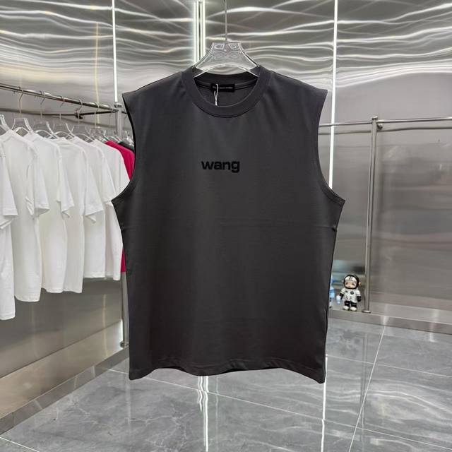 Wang 2025 summer new sleeveless vest thick plate silicone process unisex loose v