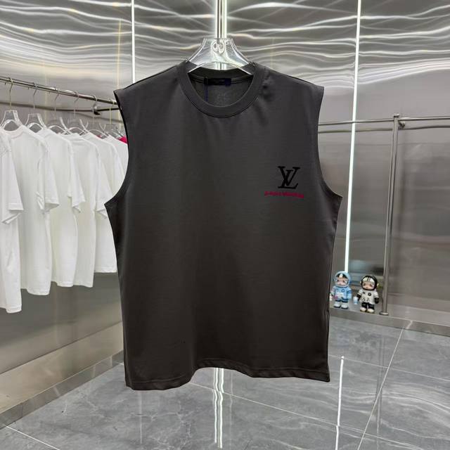 Lv 2025 summer new sleeveless vest thick plate silicone flocking process unisex