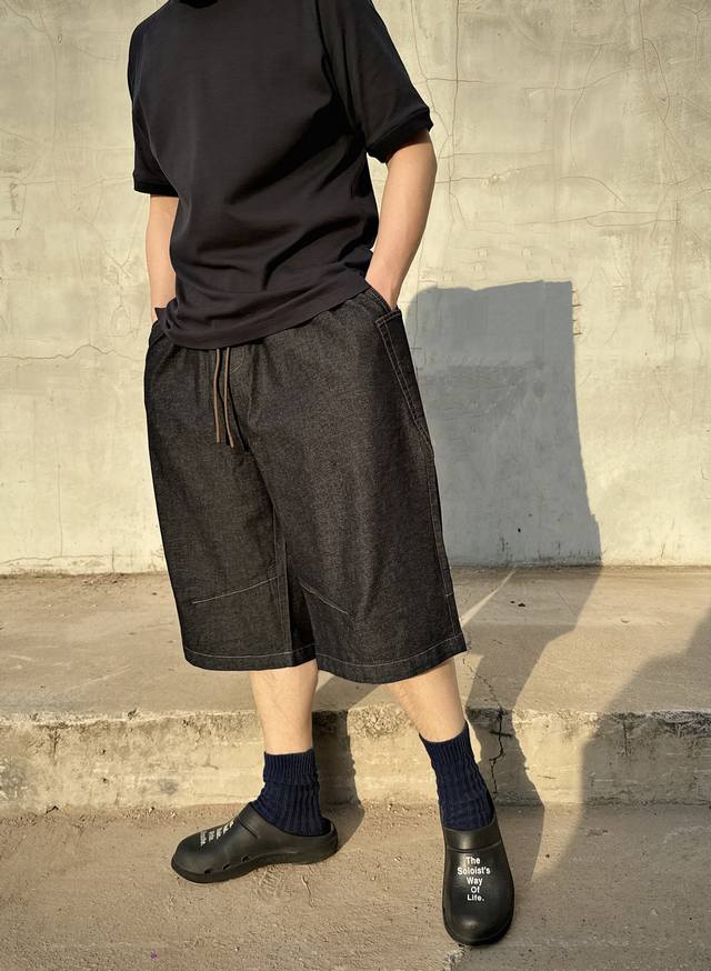 Bv25Ss new spring and summer thin original color drawstring casual shorts, men's
