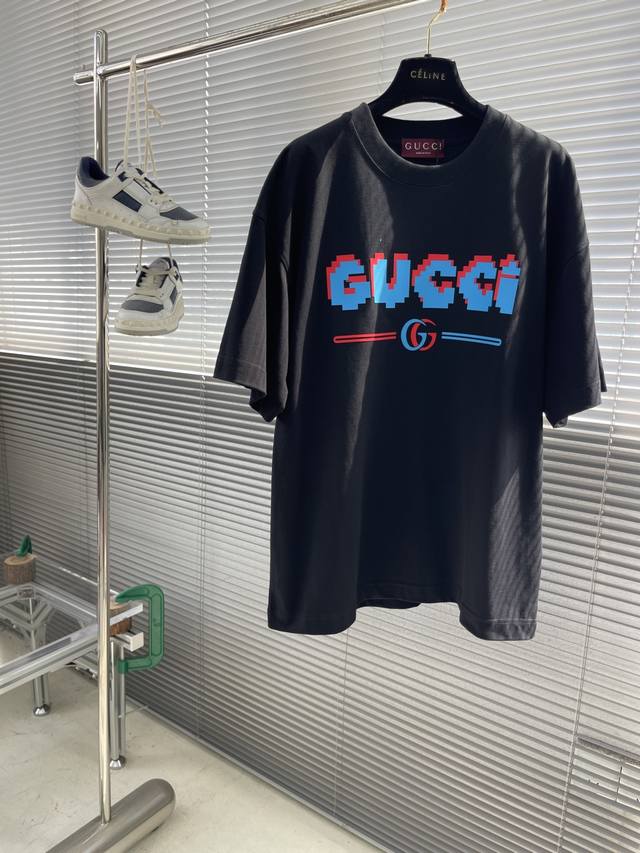 Gucc 25Ss New style overlapping letter T-shirt Double G logo Overall silicone pr