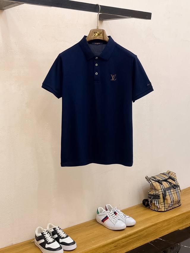Lv Louis Vuitton 2025Ss summer new letter logo men's lapel Polo shirt! Classic b