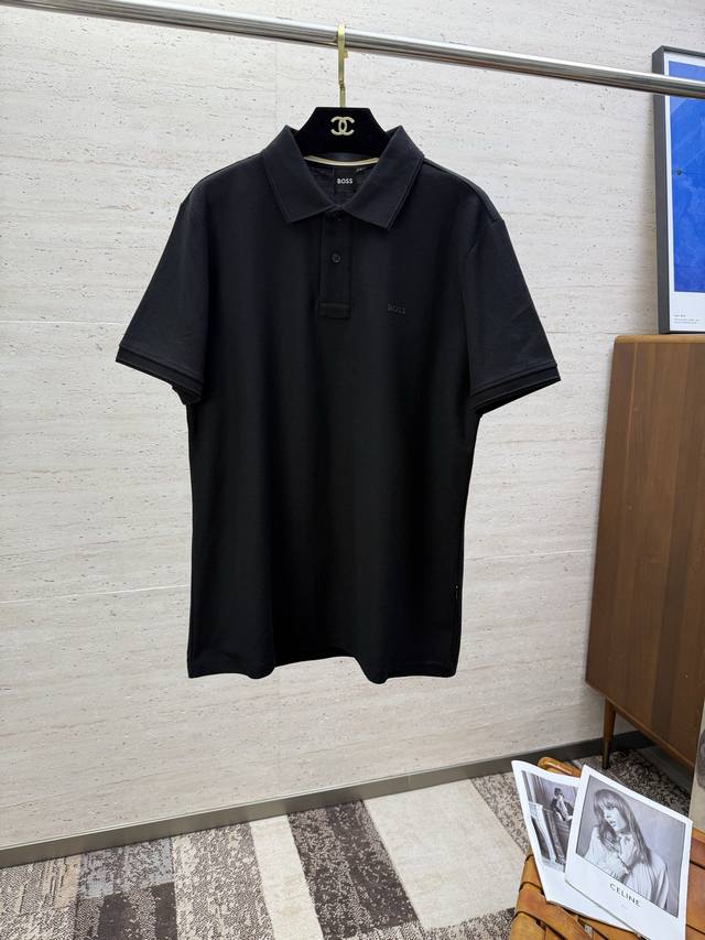 Boss25S Spring/Summer Men's Polo. The iconic logo on the chest makes the overall