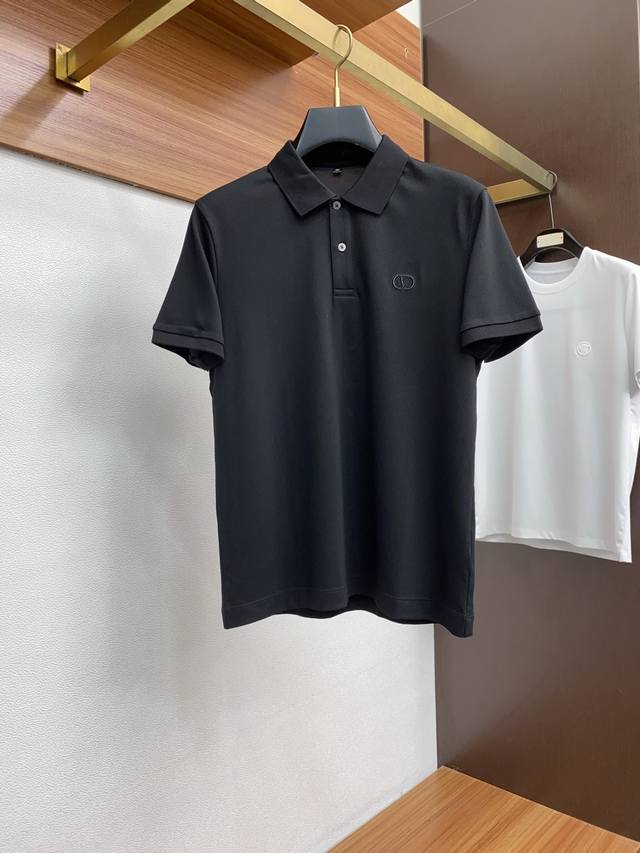 Valentino 2025 new men's lapel Polo shirt short sleeves is presented with import