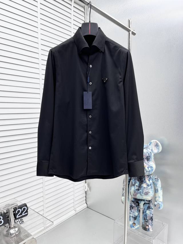Prad* 25Ss new long-sleeved shirt, overall light luxury and high-end, perfect de