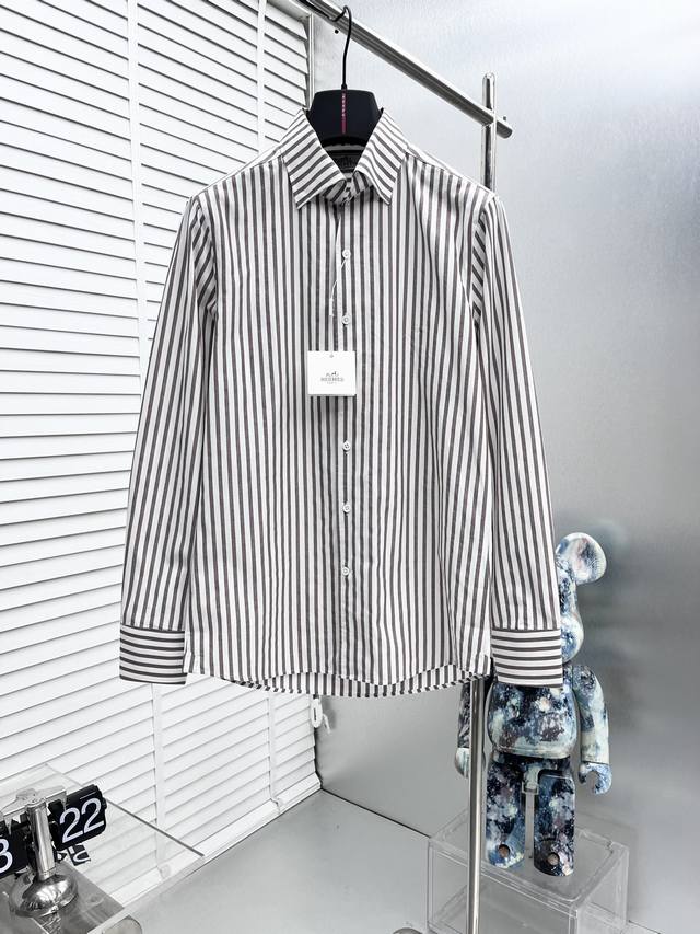 Hermes* 25Ss new long-sleeved shirt, overall light luxury and high-end, perfect