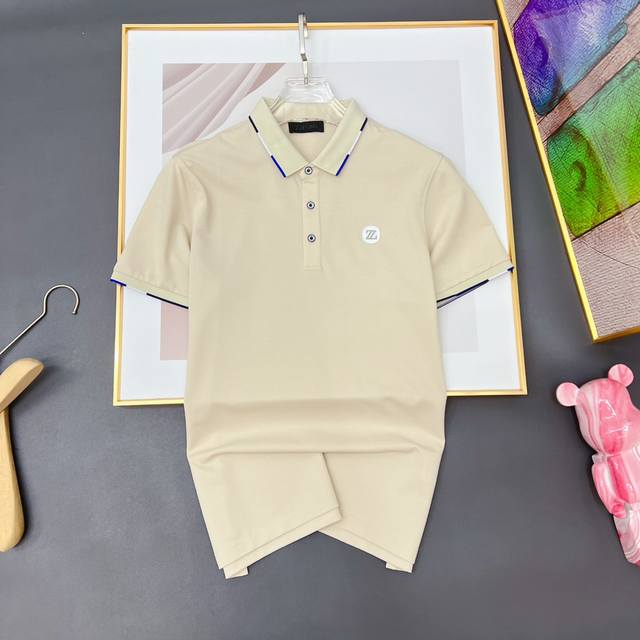 Zegna high-end customization, 2025Ss early spring new fashion lapel short-sleeve
