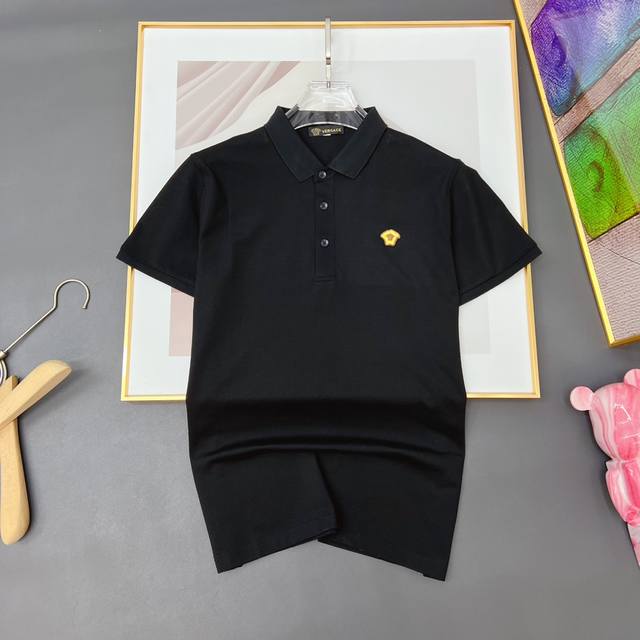 Versace high-end customization, 2025Ss early spring new fashion lapel short-slee