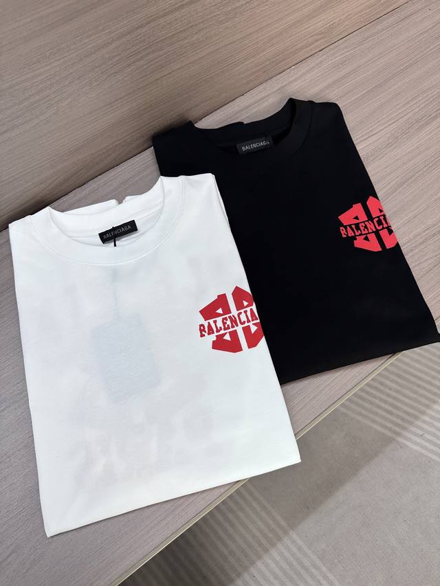 Blan Balenciaga 25Ss latest summer short-sleeved round neck T-shirt, high-end cu