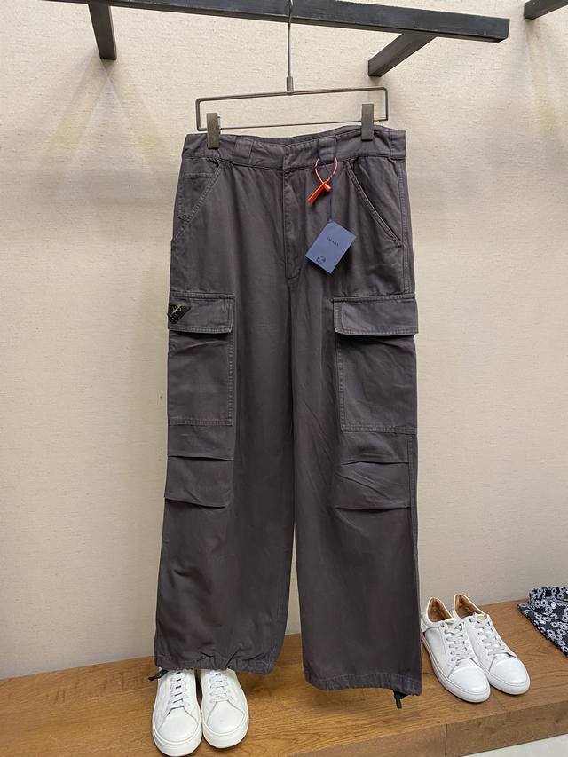 Prada distressed triangle logo trousers Custom made Rough washed and faded small